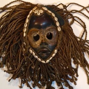 Vintage West African Ceremonial Happy Dance Tribal Mask